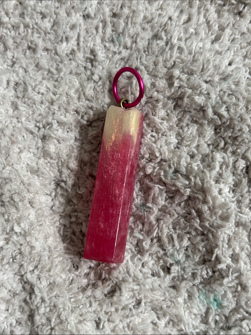 Pink Rectangular Pendant (handmade)